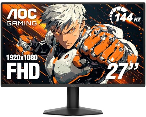 AOC 27G51F 27 inch Gaming Monitor 1920x1080 144Hz, IPS Panel, Console Gaming Ready, Full HD, 3-Sided Frameless, 1x HDMI 2.0, 1x Display Port, 3-Year Zero-Bright-Dot