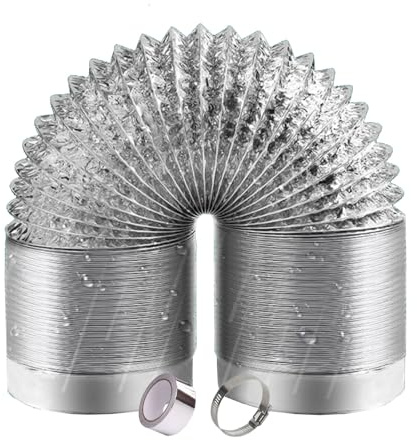 Flexibel ventilationsslang av aluminium, 2-lagers aluminium stretchfläktkanal, ljustät lång ventilationsslang flexibel luftkanal(4m 110mm)