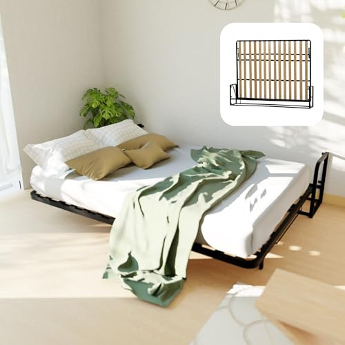 Wallbedking Schrankbett - Wandbett 200x160 Horizontal Classic, Klappbett mit Gasdruckfeder-Mechanismus, Platzsparendes Gästebett, kompatibel mit Standardmatratzen bis 30 cm, Einfache Montage