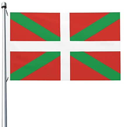 Bandera De Jardín País Vasco Bandera De Exterior Resistente Uv Banderas De Patio Reforzada Banderas De Balcón Para Interior Exterior Casas 90X150 Cm