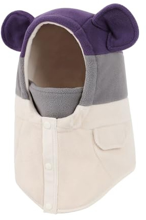 Generisch Bonnet d'hiver pour fille avec écharpe intégrée et chaud avec bonnet de casque en polaire pour enfants, kaki, 6-16 Jahre