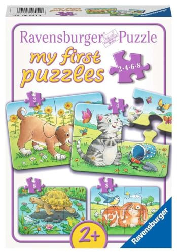 Ravensburger Kinderpuzzle - 06951 Niedliche Haustiere - My First Puzzle mit 2,4,6,8 Teilen - Puzzle für Kinder ab 2 Jahren