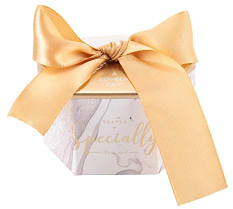 Wifehelper Pralinenschachtel, 30 Stücke Geschenk Pralinenschachtel Papier Geschenkboxen mit Band Hochzeit Gefälligkeiten Baby Brautdusche Geburtstagsfeier Boxen Liefert(Gold)