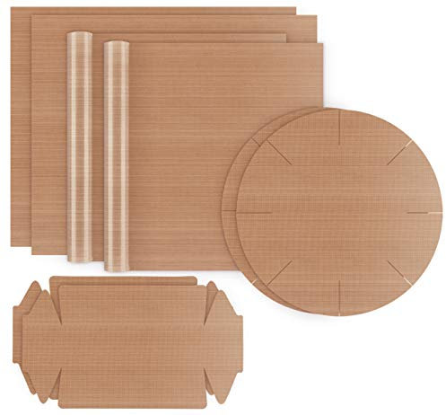 ilauke 8 Pcs Baking Mats, Non-Stick Silicone Mats for Baking, Reusable Baking Sheet Tray Liner, Washable BBQ Grill Mat, Heat Resistant, Easy to Clean, Non-Toxic