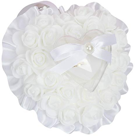 Hochzeit Ringkissen Rose Blumen Ring Kissen Weißes Rose Ring Kissen Ringkissen Ring Box Satin Ringkissen Ehering Kissen Hochzeit Herz Ehering Kissen Ringbox Für Eheringe Für Hochzeit Verlobungsring