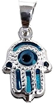 Inmaculada Romero IR Silberanhänger 925 m Hand von Fatima 10 mm. Blaues türkischer Augenzentrum