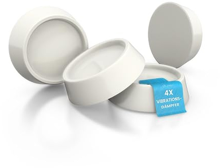 DL-pro Lot de 4 amortisseurs de vibrations ronds blancs universels pour machine à laver et sèche-linge