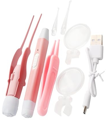 Bestgle LED Light Earwax Removal Kit, Ear Pick Cleaner Kit with Ear Wax Spoon Digger & Tweezers and Magnifying Lens for Kids and Adults Ear Cleaning Tool Set
