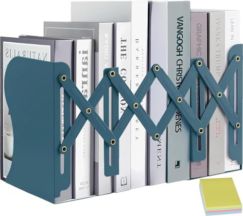 DARUITE Serre Livre Métal, Réglables Cale Livre Bibliothèque, Bleu | Presse Livre pour Maison, Classe, École, Bureau, Idéal pour Dossiers, Magazines, Classeurs, Élèves, Enseignants, Antidérapant