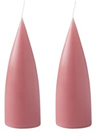 Kunstindustrien® Stumpenkerzen, Hergestellt in Dänemark, 43 Farben verfügbar, Kegel Kerze, Durchgefärbte Stumpenkerze lange Brenndauer von 15 Stunden, Kerzen Deko, 2 Stück 6,5 x 16cm (Dunkles Altrosa)