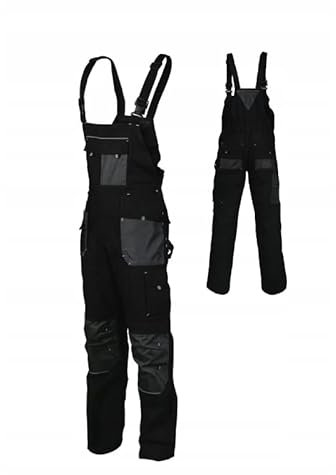 Stalco Salopette da lavoro, pantaloni lunghi da lavoro, pantaloni da lavoro, pantaloni di sicurezza per attività all'aperto, classici, antitaglio, Nero , XL