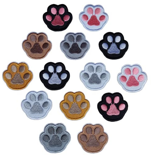 Laufal Bügelflicken Hundepfoten, 14 Sticker/Patches zum Aufbügeln