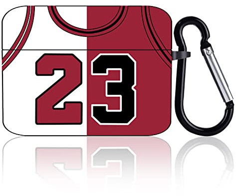 DiyGody Custodia Bello di Compatibile con Airpods PRO 2(2022), Maglia da Basket di Design con Moschettone, Custodia Protettiva Airpods in TPU Morbido per Gli Appassionati di Basket & Sport [No.23]