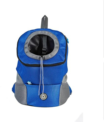 Sac à Dos de Transport pour Chien - Respirant - Imperméable - pour Petits Chiens et Chats - Sac à Dos de Transport réglable - Bandoulière rembourrée - pour randonnée, Voyage en Plein air (S, Bleu)