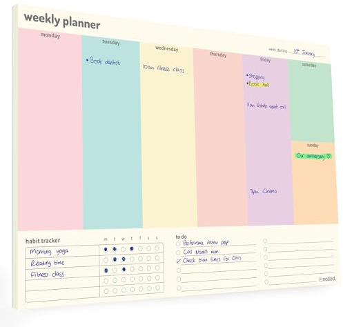 Weekly Planner Pad with To Do and Habit Tracker (A4 Weekly Planner)