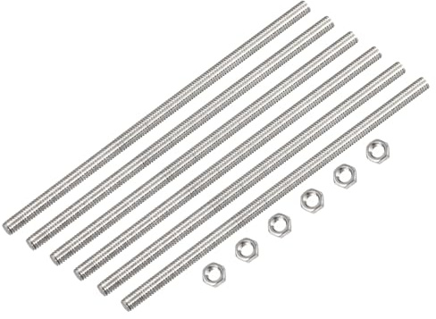 QUARKZMAN 15 Pcs 15 Pcs M3 x 200mm Entièrement Fileté 0,5 mm Filetage Pas | Tige, Droite Main Fileté Tiges Barre Goujons, 304 Inox Acier, Hex Écrous
