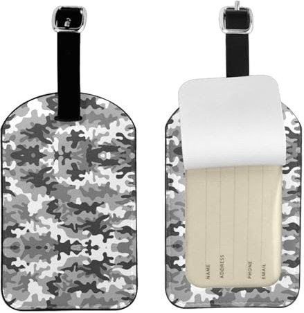 Digitale Camo Gepäckanhänger für Koffer, Handtaschen, Rucksäcke, PU-Leder Gepäckanhänger mit ID-Etikett