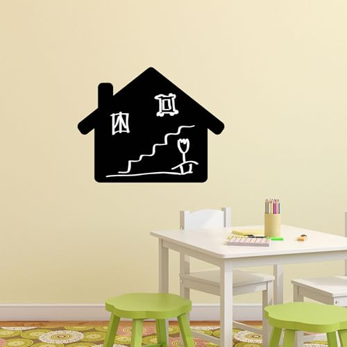 Ambiance Sticker Kreidetafel – Wandaufkleber, selbstklebend, abwischbar, Haus, 55 x 70 cm