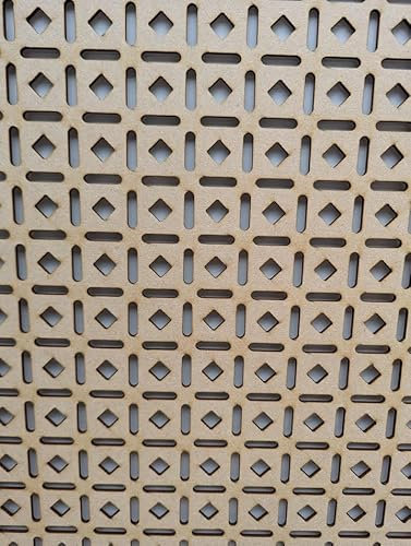 LaserKris Aztekenförmiges dekoratives Sichtschutzgitter, perforiert, 6 mm dicke MDF-Platte (1200 mm x 610 mm), AZT12-Muster