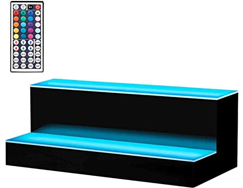LED-beleuchtetes Acryl-Likör-Flaschenregal, beleuchtet, 2 Stufen, Weinflaschenhalter für Zuhause, Bar, Dekoration und Wohnzimmer, Alkohol-Display mit Lichtern