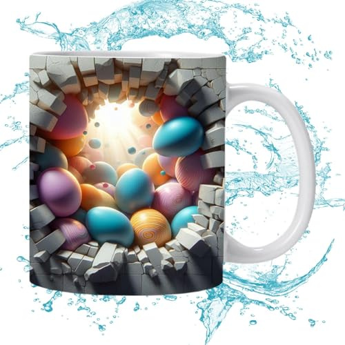 Tasses à café de Pâques, tasse de lapin | Impression de tasse à café lapin | Tasse de lapin de pâques colorée mignonne de 350ml, tasse à café pour centres de Table, décoration de pâques pour la maison