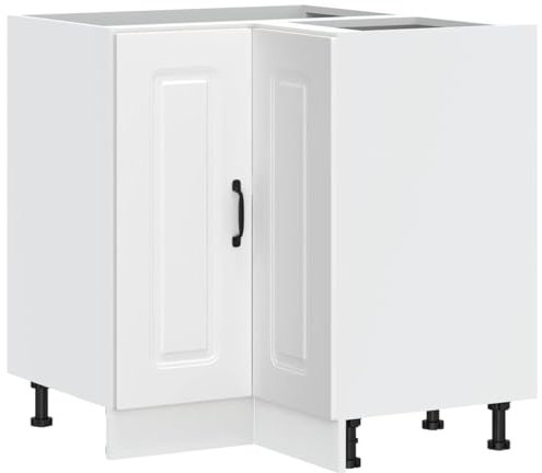 vidaXL Küchen-Eckunterschrank Kalmar Weiß Holzwerkstoff, Eckunterschrank, Küchenschrank, Küchen-Eckunterschrank, Eckunterschrank für Küche