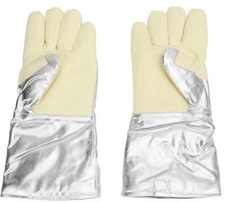Gants Haute Température 932 ° F 500 ℃, Gants de Travail de Sécurité Anti-brûlure et Résistants à la Chaleur, Temps de Pause 25 S à 35 S, Gants Isolants Thermiques pour Fonderies
