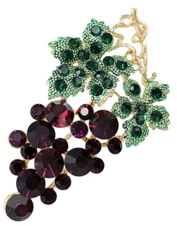 VALICLUD Traubenbrosche Aus Strass Mit Metall Reversnadel Multifunktionale Damen Anstecknadel Für Mäntel Und Anzüge Violett Eleganter Kleiderschmuck
