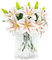 Olrla 6PCS Artificial Lilies, Short Stem Fake Tiger Lily with 12 Blooming Heads and 6 Buds for Wedding/Office Home Decor/Flower Arrangment/Bonquet DIY/Grave(White Gradient Red)