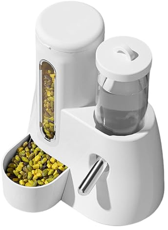 Hamster Feeder Dispenser | Automatic Feeder Food Water Dispenser | 2 in 1 Ferret Cage Accessories, Food Container Leakproof for Small Animals