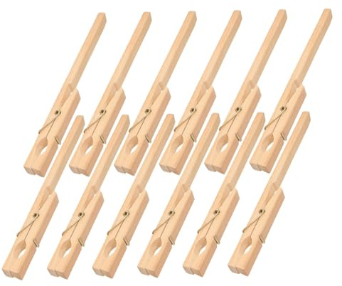 MAGICLULU Abrazaderas para Laboratorio Paquete de 12 Unidades 12 Pinzas de Madera Fijación Estable y Acabado Resistente para Tubos de Ensayo Ideales para Escuelas y Laboratorios