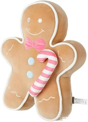 Yestree Weihnachtskissen Lebkuchenmann Elch Alter Mann Plüschpuppe Puppe Geschenk - Lebkuchenmann 40cm
