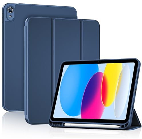 ProCase for iPad (A16) 11th Gen 11 inch 2025/10th Generation 10.9 inch 2022 Case with Pencil Holder, Full Camera Protection Slim Case with Soft TPU Back Cover -Navy