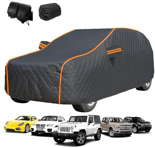 Bâche Voiture Anti-grêle Étanche pour M-ercedes-Benz GLC Coupé Luxury Coupe SUV 2019-2022 Housse de Protection Anti-grêle épaisse Respirante au Gel,Coton épais(Color:Noir-CT,Size:418)