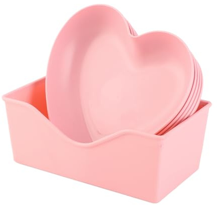 KooingTech Snack Plate, Heart Bowl, Heart Shaped Plates with Holder for Party Gathering Wedding