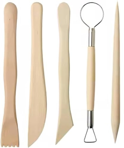 Wxinsheng Strumenti per Modellare Argilla,5 PezziStrumenti per Modellare Argilla Professionali in Legno di Faggi,Utensili per Ceramica,per Argilla Buona Ceramica Perfetta per i Principianti