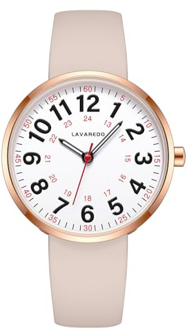 Timever Damen Armbanduhr Quarzuhr Analog mit Silikonband,3 ATM Wasserdicht,Großen Ziffern Leicht ablesbares Zifferblatt,Geschenk für Frau und Freundin