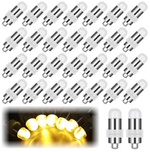 30 Stück Warmweiß LED Ballonlichter, Mini LED Lichter für Lampions | Wasserdichte, Batteriebetrieben, Mit Wechselbaren Batterien, Geeignet Für Hochzeit, Weihnachten, Geburtstag Party