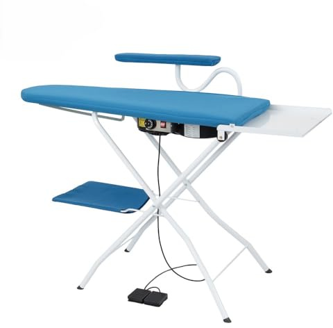 EOLO Asse da Stiro AS01 V5 Professionale Piano Riscaldato Aspirante Soffiante 112x42 cm Stabile Regolazione Temperatura Altezza Regolabile Braccetto Stiramaniche Granzia 5 anni A++ Made in Italy