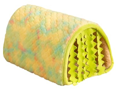TSMORY Polaire confortable avec coussinet amovible, tunnel résistant à la mastication et literie d'hiver lavable pour petits animaux de compagnie amovible et lavable