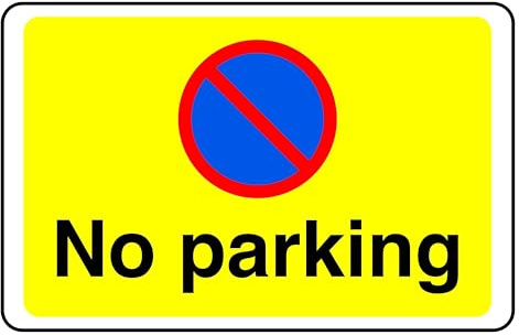 No Parking - safety sign - 1.2mm Rigid plastic for indoor/outdoor usage (300mm x 200mm) Viewing Distance within 7m.