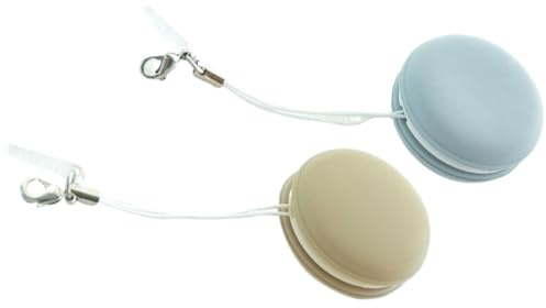 VINTORKY Paños Limpiadores de Gafas Forma de Macarrón 2 Piezas para Pantallas Electrónicas y Lentes Esponja y Gancho, Quita Huellas y Suciedad