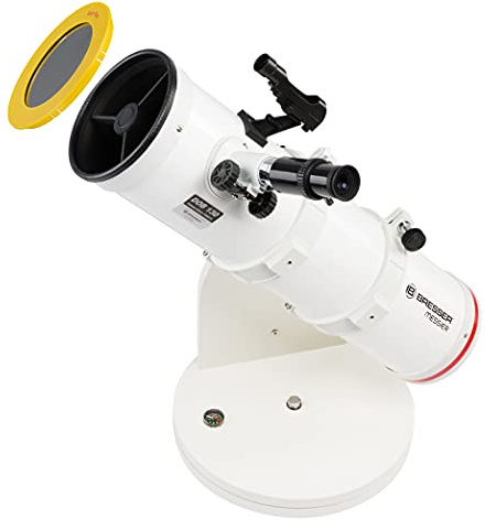 Bresser Teleskop Messier 5 tum Dobson med paraboliskt utseende, universell prismskena för andra montering och hög förstoring, förmonterad och redo att användas