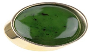 c-c Damen Brosche - Nadel/Edelstein Jade - grün - Sterling Silber vergoldet