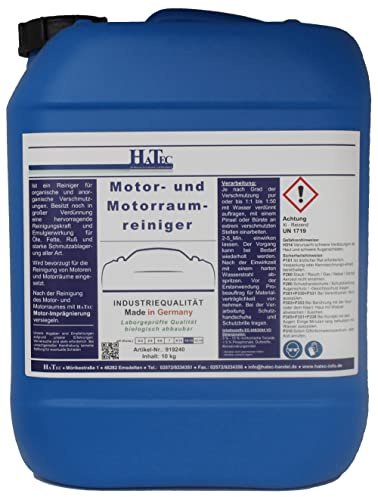 HaTec Motor- und Motorraumreiniger 10-kg/Kanister Hochkonzentrat, reinigt schnell und zuverlässig Ablagerungen von, ÖL, Fett, Ruß und Starke Schmutzablagerungen