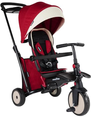 Smart Trike STR5 Dreirad faltbar Kinder mit Zertifizierung Kinderwagen für 1,2,3 Jahre – Dreirad mit Mehreren Schritten 7 in 1 (rot)