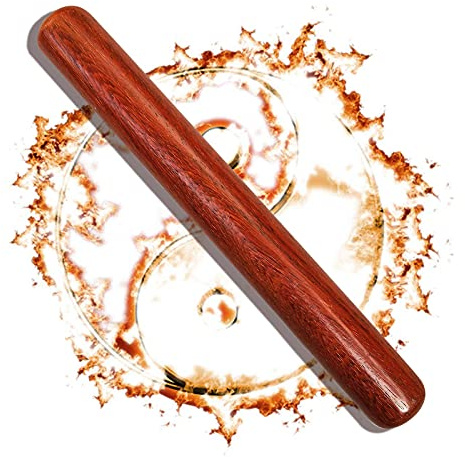 Tai Chi Ruler Tai Chi Stick Tai Chi Rod Tai Chi Bang,Tai Chi for Seniors,Tai Chi for Beginners,Martial Arts Taiji Stick Kungfu Bang Slow Exercise Equipment Polished Solid Wood (Color:Redwood40*3.5cm)
