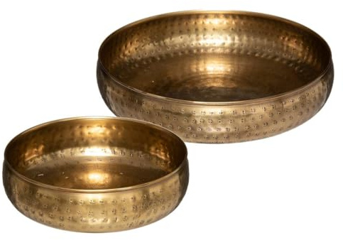 ATMOSPHERA CREATEUR D'INTERIEUR - Set di 2 ciotole oasis in metallo dorato d20 30,5 cm
