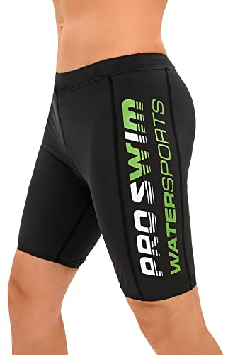 Veranobreeze Traje de baño para Hombre Jammer Natación Competición Pantalones Endurance Long Racing Training Traje de baño(Verde+Blanco, XL)