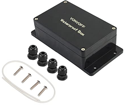 VONVOFF Boîte de dérivation,158x90x60mm IP65 ABS Boîtier de projet électrique,boitier electrique etanche,Boîtier avec 4pcs x M16 presse-étoupe,Black